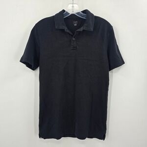 14th & Union Womens Small Black Short Sleeve Polo Shirt Solid Casual